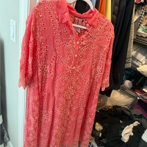 Johnny Was Pink Embroidered Garment